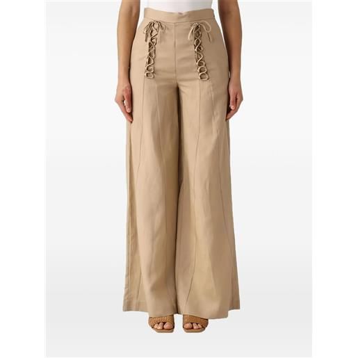 TWINSET pantaloni a gamba ampia - toni neutri