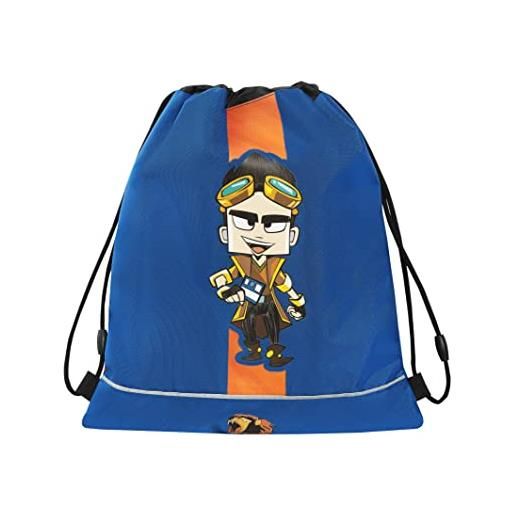 Franco Cosimo Panini lyon gamer - zainetto bambina e bambino con chiusura a coulisse e sistema anti-soffocamento, valido come sacca sportiva e asilo - zaino bambina utile come zaino scuola e free time, cm 35x42h