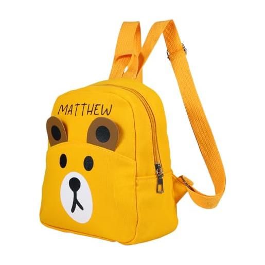 ALBERTBAND zaino personalizzato per bambini zainetti bambini con nome scuola materna primaria per bambine bambini zaino per la scuola dell'infanzia (nero)