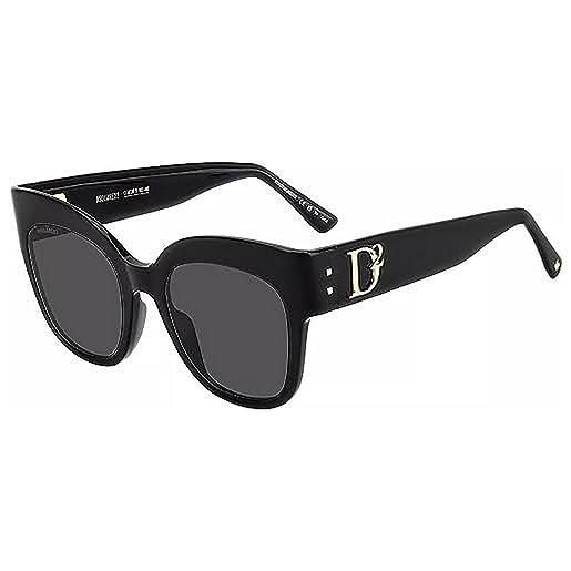 DSQUARED2 dsquared d2 0097/s, occhiali da sole unisex, 807/ir black, 53