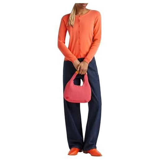 United Colors of Benetton maglia coreana m/l 1091d5558, maglione cardigan donna, corallo 17w, xl