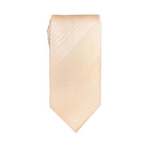 Remo Sartori - elegante cravatta sposo per cerimonia seta colore crema champagne, made in italy, uomo