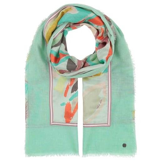 FRAAS stola patchwork motivo a foglie - 70 x 180 cm - sciarpa in seta su cotone