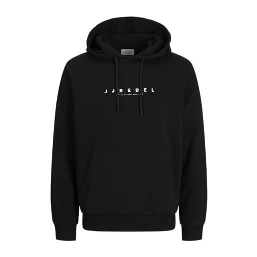 Jj rebel jrebrocky logo sweat hood, nero, m