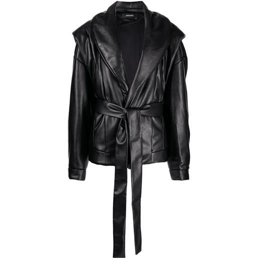 ANOUKI piumino in finta pelle - nero