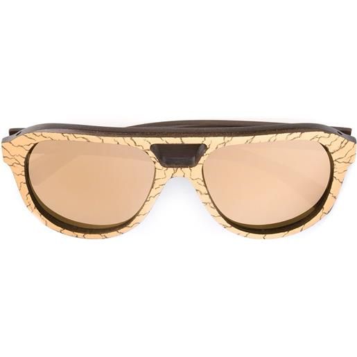 Gold And Wood 'copa' mirrored sunglasses - effetto metallizzato