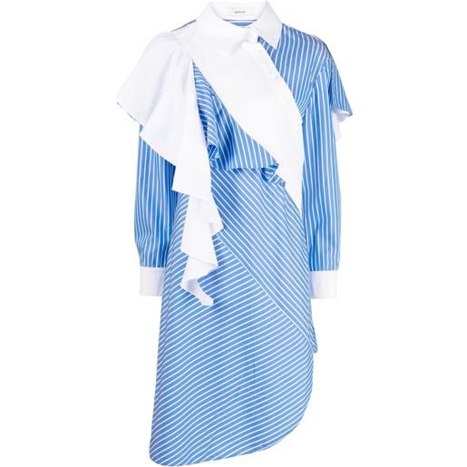 Besfxxk camicia asimmetrica a righe - blu