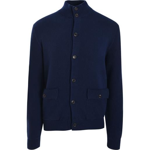 Luciano Barbera cardigan con colletto rialzato - blu
