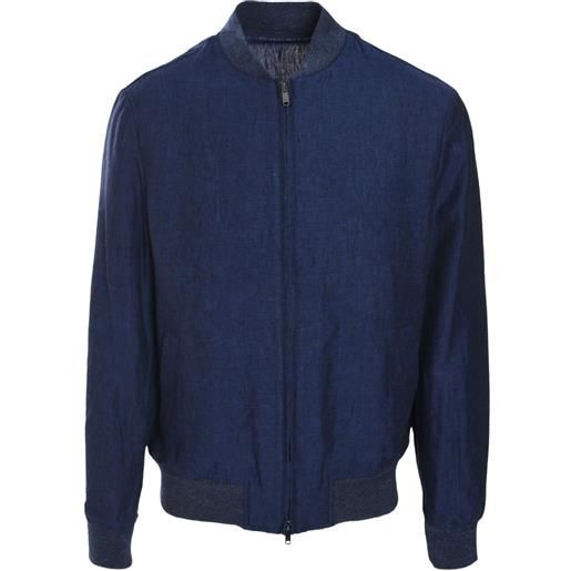 Luciano Barbera giacca in lino - blu
