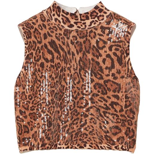 TWINSET top con paillettes - marrone