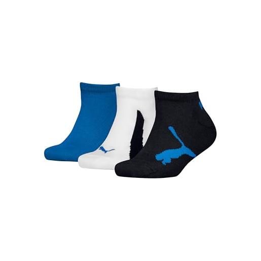 PUMA bwt sneaker 3p, calzini unisex - bambini e ragazzi, navy/white/strong blue - new, 31-34