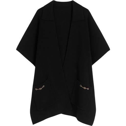 TWINSET poncho nero con dettagli dorati