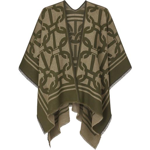 TWINSET poncho jacquard con motivo a catena