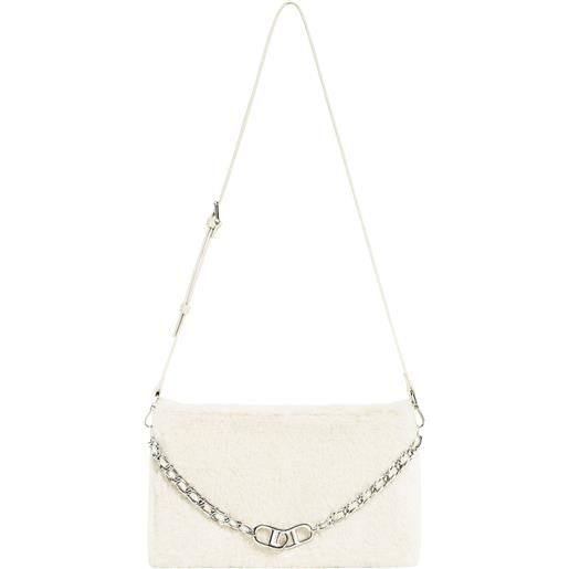 TWINSET borsa a spalla in eco-pelliccia con catena decorativa