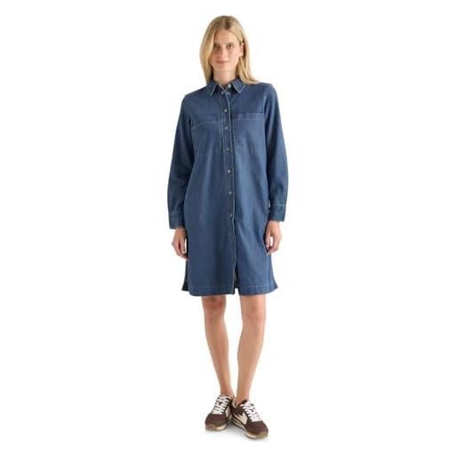 Cecil 1408976 abito effetto denim, mid blue wash, l donna