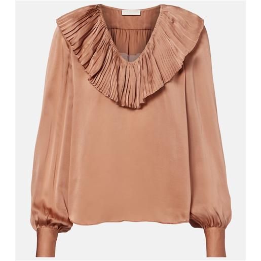Ulla Johnson blusa liese in raso di seta plissã©