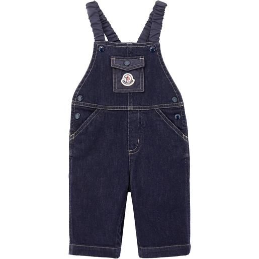 Moncler Enfant baby - salopette di jeans con logo