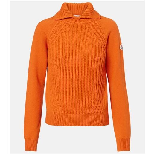 Moncler pullover in lana e cashmere a coste