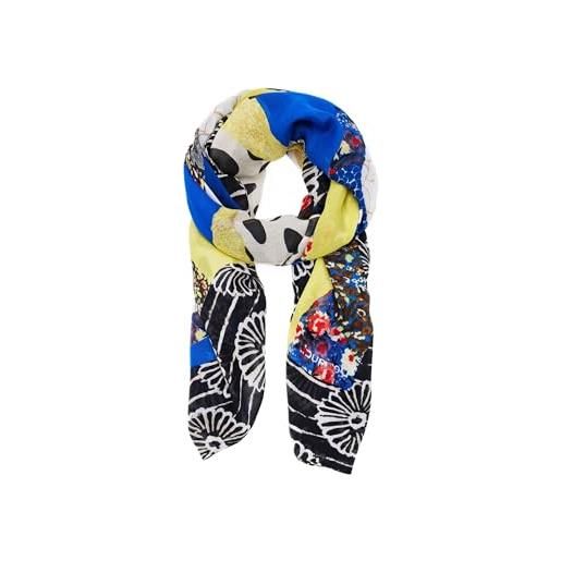 Desigual accessori donna tessuto foulard rettangolo blu, standard, blu, etichettalia unica