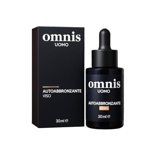 Omnis Uomo gocce autoabbronzanti Omnis Uomo 30 ml, siero abbronzante, abbronzatura naturale senza sole con dha + eritrulosio, aloe vera e acido ialuronico, durata 3‑4 giorni, made in italy
