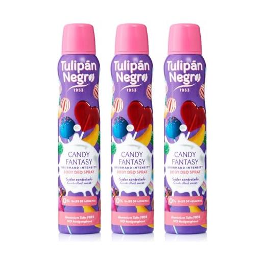 TULIPAN NEGRO tulipán negro candy fantasy gourmand intensity deodorante spray 200ml x 3