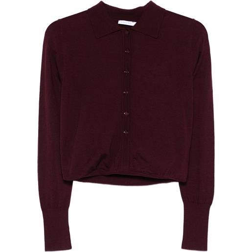 Patrizia Pepe cardigan in lana con bottoni - viola