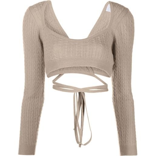 Patou top crop - toni neutri