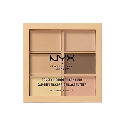 Nyx professional makeup palette conceal, correct, contour correttori, texture cremosa, tonalità light