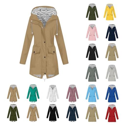 DUHGBNE mantella lana cappotto donna elegante cappuccio a maniche lunghe donna giacca slim fit morbido cappotto antivento design extra lungo piumino lungo