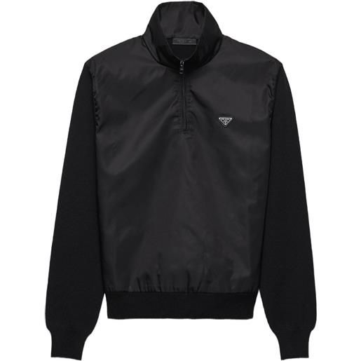 Prada maglione con mezza zip - nero