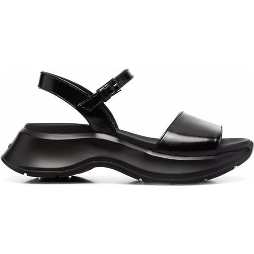 Hogan sandali h585 con suola rialzata - nero