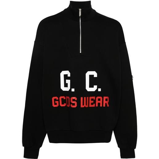 GCDS felpa con mezza zip - nero
