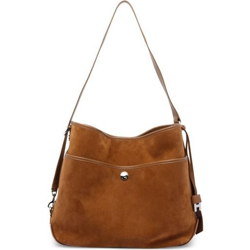Hogan borsa a spalla media in pelle scamosciata - marrone