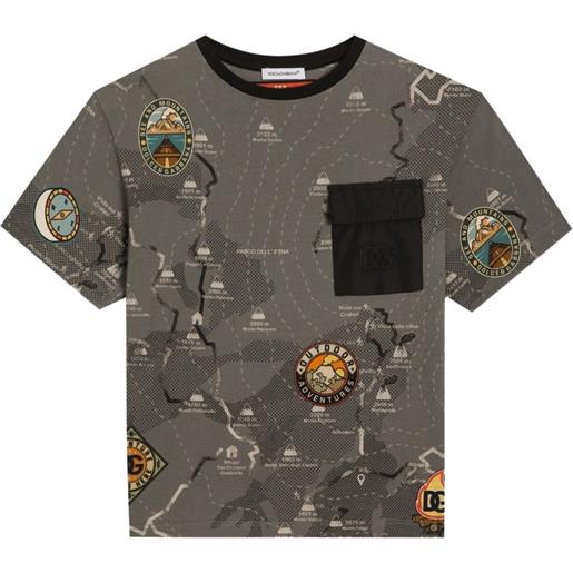Dolce & Gabbana Kids t-shirt con taschino - grigio