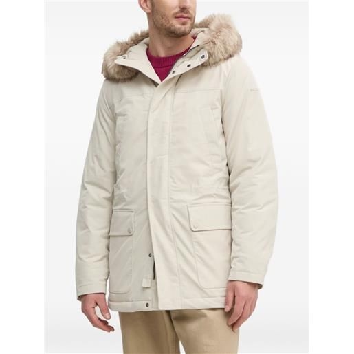 Geox giacca in pelliccia sintetica con cappuccio - bianco