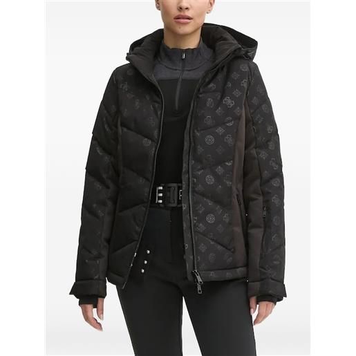 GUESS USA giacca trapuntata da sci con logo - nero