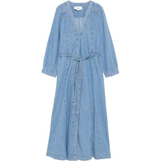 Ba&Sh abito denim con scollo a v - blu