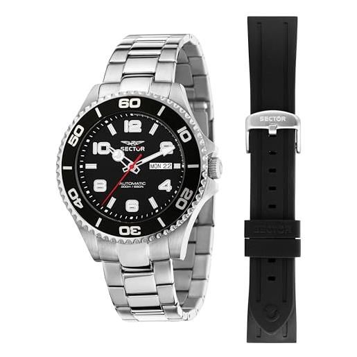 CLEOR sector no limits orologio uomo in acciaio, automatico, analogico, 43 mm, collezione 230, special pack, regalo uomo - r3223161019