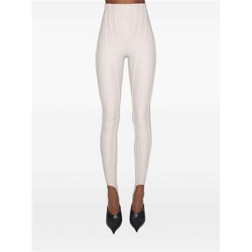 Mugler leggings con inserti - bianco