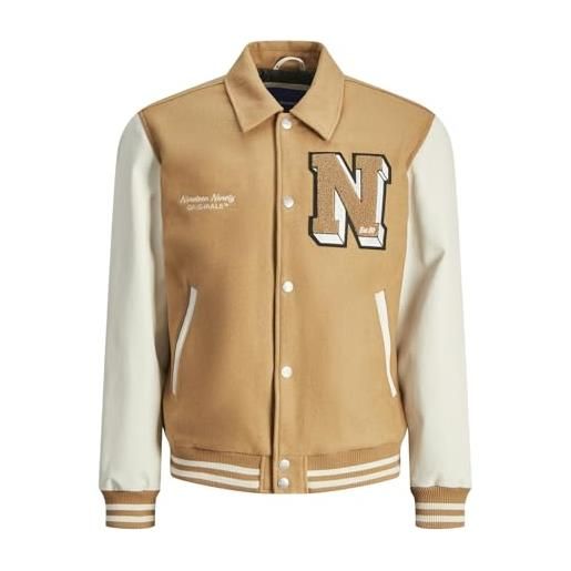 JACK & JONES jorcarter varsity wool blend bomber noos giacca da college, tigers eye, s uomo