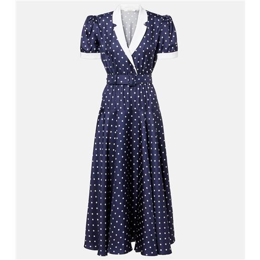 Rodarte abito midi in twill di seta a pois