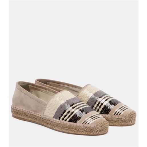 Brunello Cucinelli espadrillas in suede con paillettes