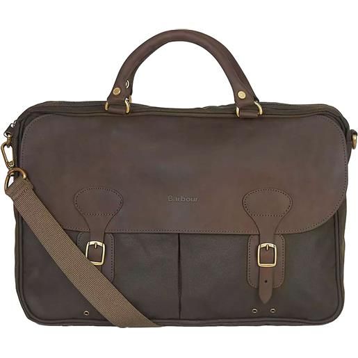 Barbour borsa briefcase in pelle cerata