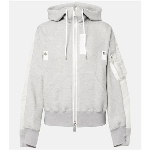 Sacai felpa con zip e cappuccio