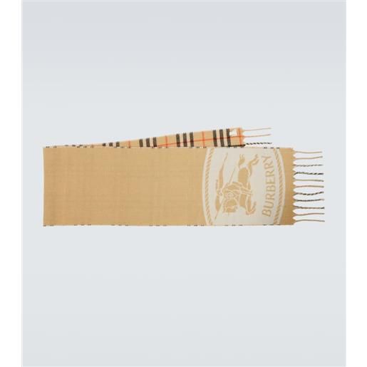 Burberry sciarpa Burberry check in cashmere con frange