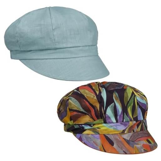 LIPODO berretto newsboy reversibile vermadia donna - made in italy cap cappello baker boy con visiera, visiera estate primavera/estate - taglia unica turchese