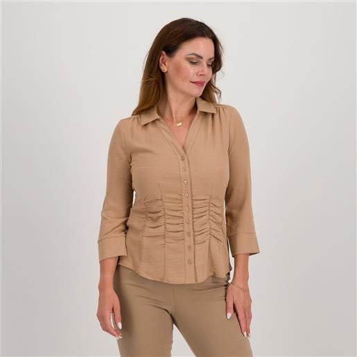 Nina Leonard camicia in tessuto texturizzato con scollo a v