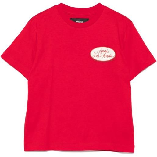 AMIRI KIDS t-shirt in cotone con applicazione - rosso