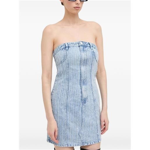 Miss Sixty abito corto denim con decorazione in perle - blu