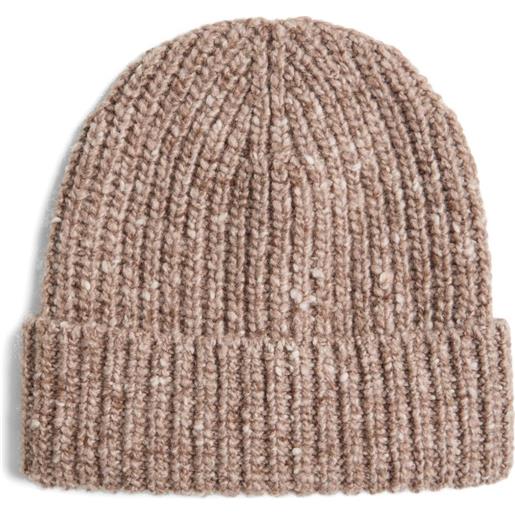 Brunello Cucinelli Kids berretto a coste in cashmere - marrone